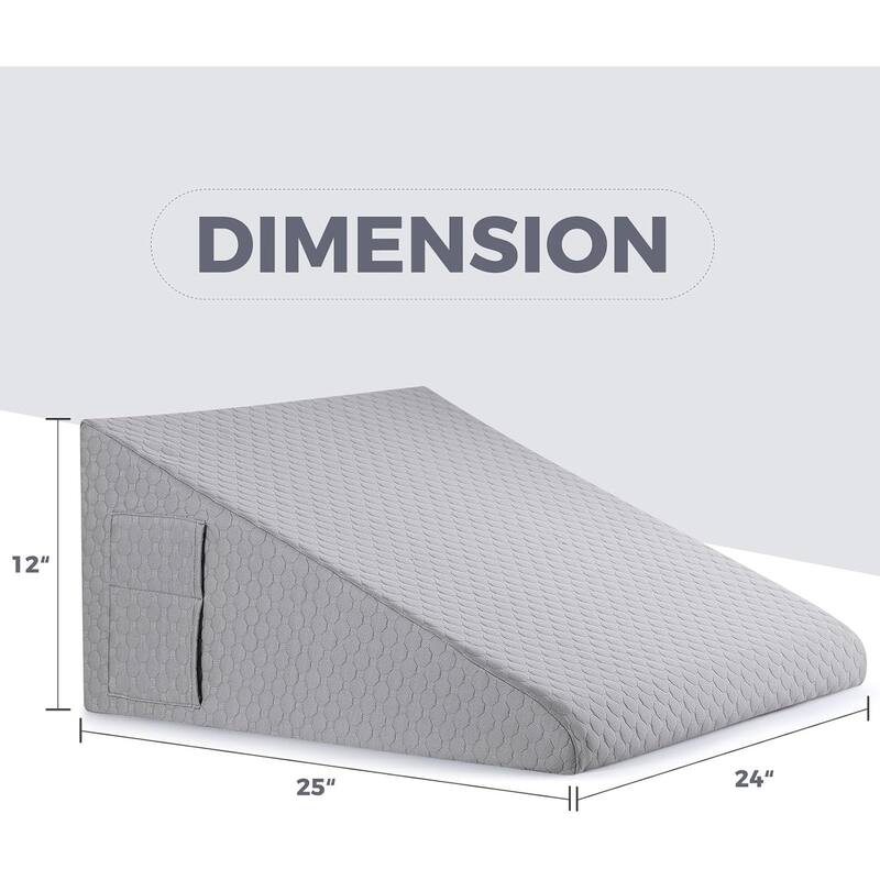 Wedge Pillow for Sleeping 12" Bed Wedge Pillow for After Surgery